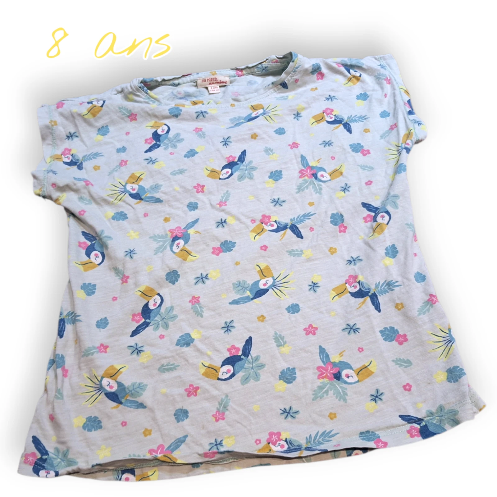 T-shirt DPAM 8 ans – motif toucan